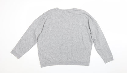 New Look Women's Grey Embroidered Bird Sweatshirt Size 14