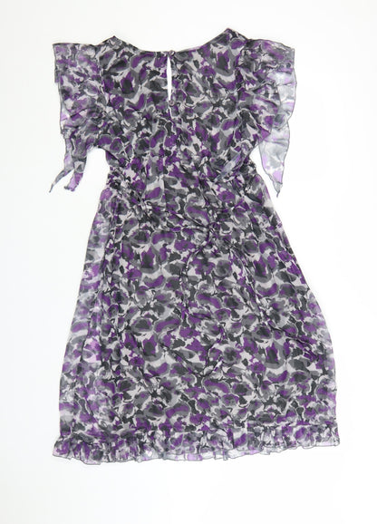 Sodamix Women’s Multicoloured Floral Chiffon Wrap Dress Size 12