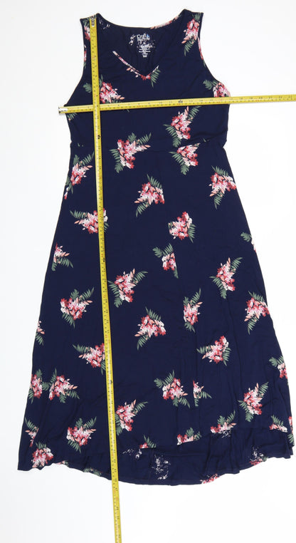 Croft & Barrow Women Blue Floral Fit & Flare Dress Size 12