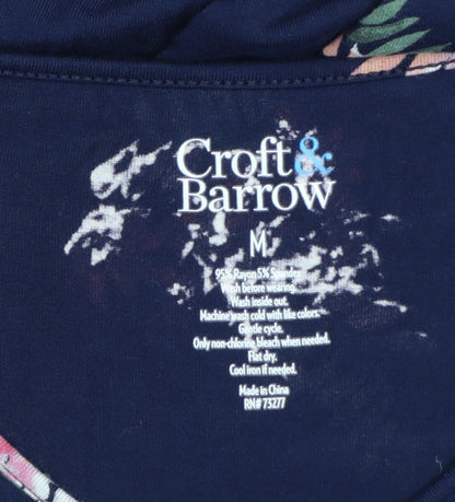 Croft & Barrow Women Blue Floral Fit & Flare Dress Size 12