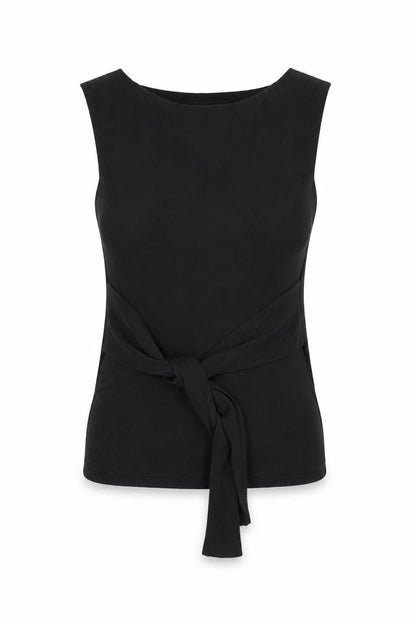 Zara Women’s Black Knit Wrap Sleeveless Blouse Size 12