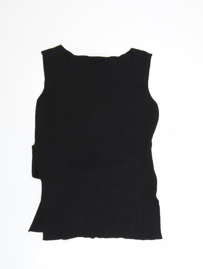 ZARA Women’s Black Knit Wrap Sleeveless Blouse Size 12