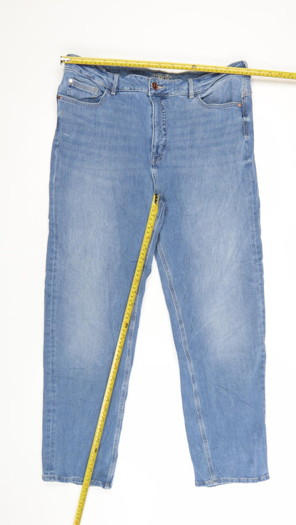 Marks and Spencer Women's Blue Stretch Straight Jeans Size 18 Short
