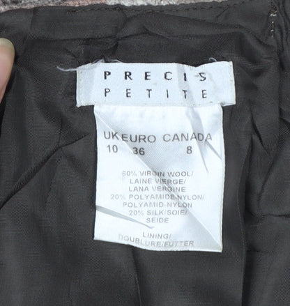 Precis Petite Women's Beige Floral Wool Blend Flared Skirt UK 10