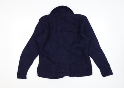 The Edinburgh Collection Women's Blue Wool Collared Cardigan S