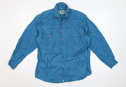 Latitude 38 Men's Blue Cotton Long Sleeve Button-Up Shirt Size M