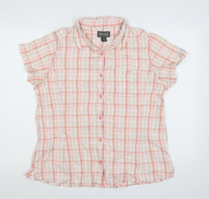 Regatta Men Beige Check Short Sleeve Button-Up Casual Shirt Size XL