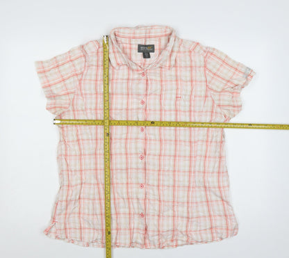 Regatta Men Beige Check Short Sleeve Button-Up Casual Shirt Size XL
