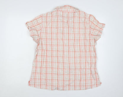 Regatta Men Beige Check Short Sleeve Button-Up Casual Shirt Size XL