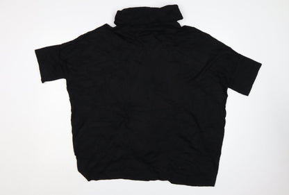 Betty Barclay Women's Black Cowl Neck Short Sleeve Knit Cape Jumper Size 12