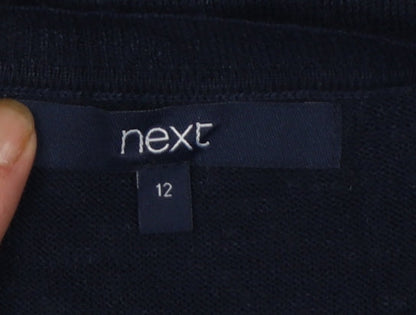 Next Women Blue Star Knit Puff Sleeve Jumper Size 12