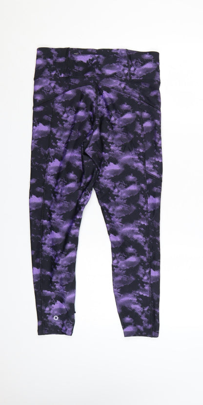 Marks and Spencer Goodmove Women Purple Black Leggings Size 12