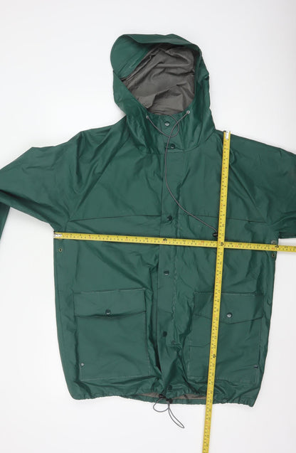 L.L.Bean Men’s Green Waterproof Hooded Rain Coat Jacket L