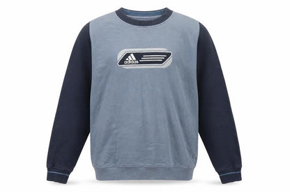 Adidas Men's Blue Crew Neck Pullover Sweatshirt S Vintage Logo