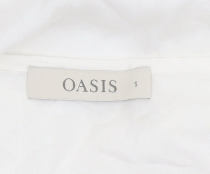 Oasis Women White Bohemian Tunic Viscose Blouse S