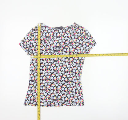 Marks and Spencer Women Multicoloured Floral Short Sleeve T-Shirt Size 10