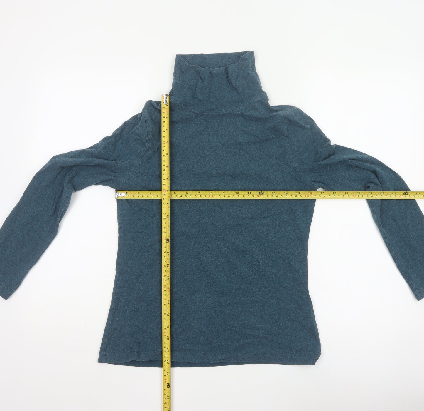 Seasalt Cornwall Women’s Blue Roll Neck Long Sleeve Organic Cotton Top UK 12