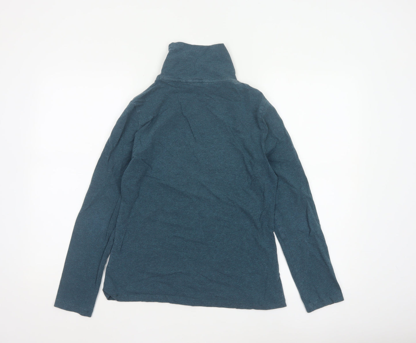 Seasalt Cornwall Women’s Blue Roll Neck Long Sleeve Organic Cotton Top UK 12