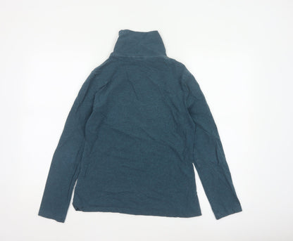 Seasalt Cornwall Women’s Blue Roll Neck Long Sleeve Organic Cotton Top UK 12