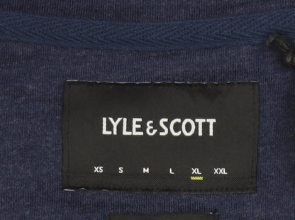 Lyle & Scott Men's Blue Argyle Polo Shirt XL Cotton Blend