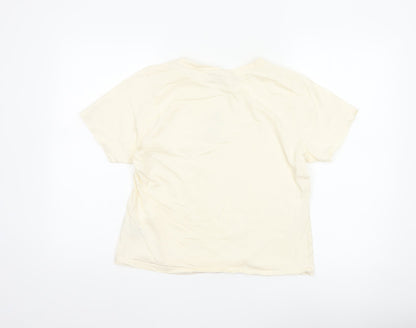 Primark Women Ivory Mickey Mouse T-Shirt XL Short Sleeve Cotton Top