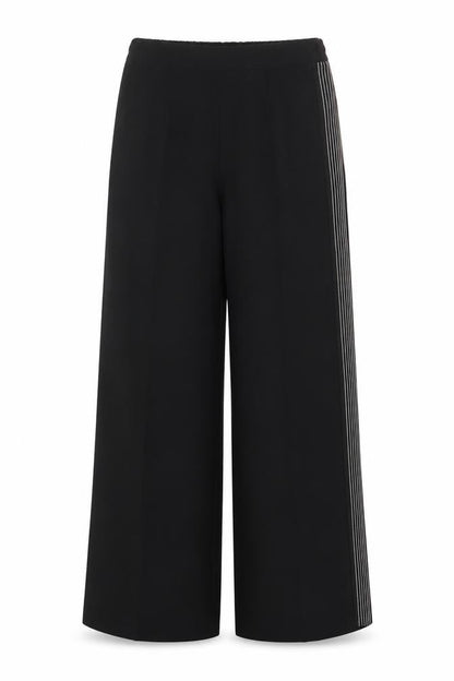 Marks & Spencer Women’s Black Wide-Leg Trousers Size 10 Elastic Waist