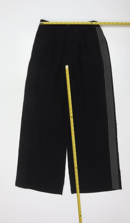 Marks and Spencer Women’s Black Wide-Leg Trousers Size 10 Elastic Waist