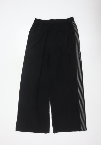 Marks and Spencer Women’s Black Wide-Leg Trousers Size 10 Elastic Waist