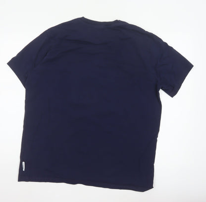 New Balance Men's Blue XL Graphic Logo Cotton T-Shirt