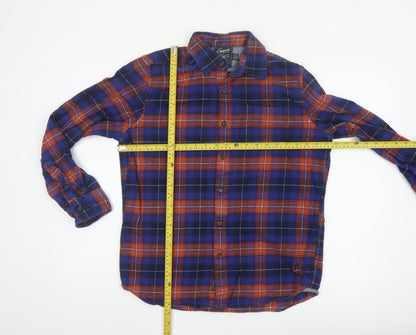 Grayers Men's Blue Plaid Cotton Flannel Long Sleeve Shirt M