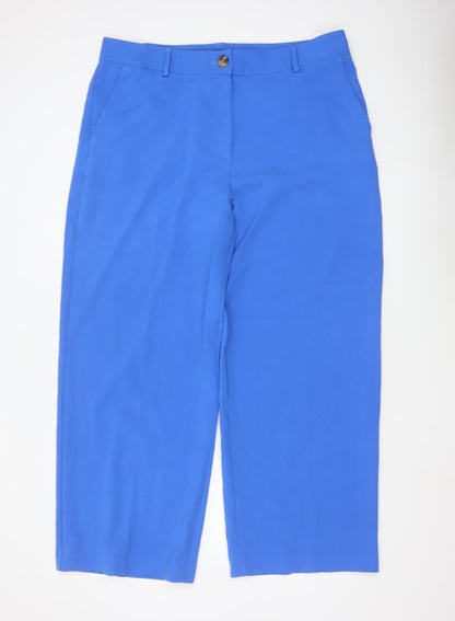 Marks and Spencer Women’s Blue Wide-Leg Stretch Trousers Size 20