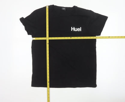 Huel Men's Black Cotton Elastane Crew Neck Short Sleeve T-Shirt M