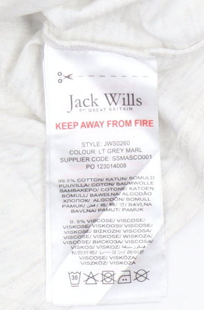 Jack Wills Boys Light Grey Marl Ringer T-Shirt 8-9 Years