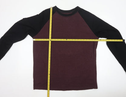 Orvis Men's Brown Long Sleeve Colourblock Top Size L