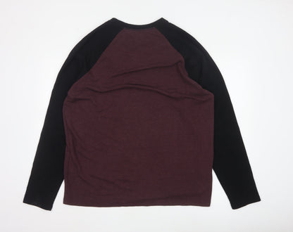 Orvis Men's Brown Long Sleeve Colourblock Top Size L