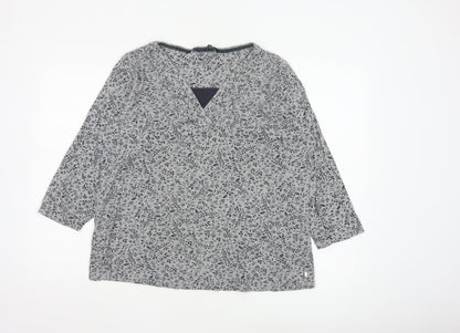 Maine New England Womens Grey Floral V-Neck Tunic Blouse Size 20