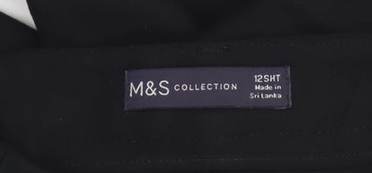 Marks and Spencer Womens Black Size 12 Short Straight Trousers