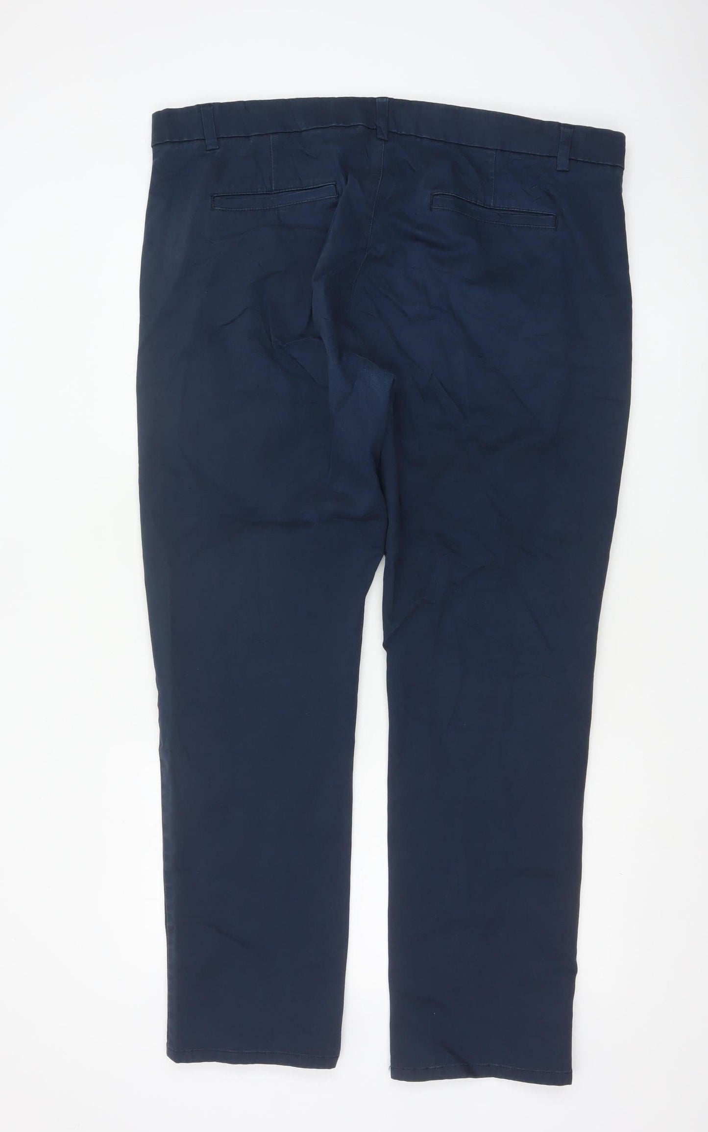 Next Men's Blue Chino Trousers Size L 40in Waist 33in Leg Regular Fit