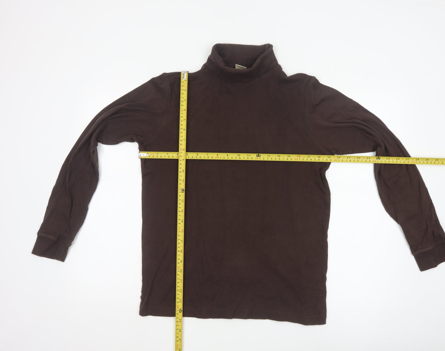 Cotton Traders Men's Brown Roll Neck Long Sleeve Cotton Top Size L