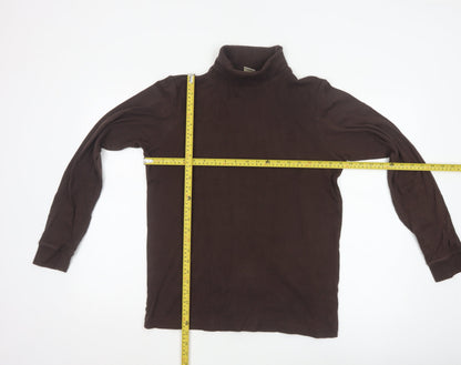 Cotton Traders Men's Brown Roll Neck Long Sleeve Cotton Top Size L
