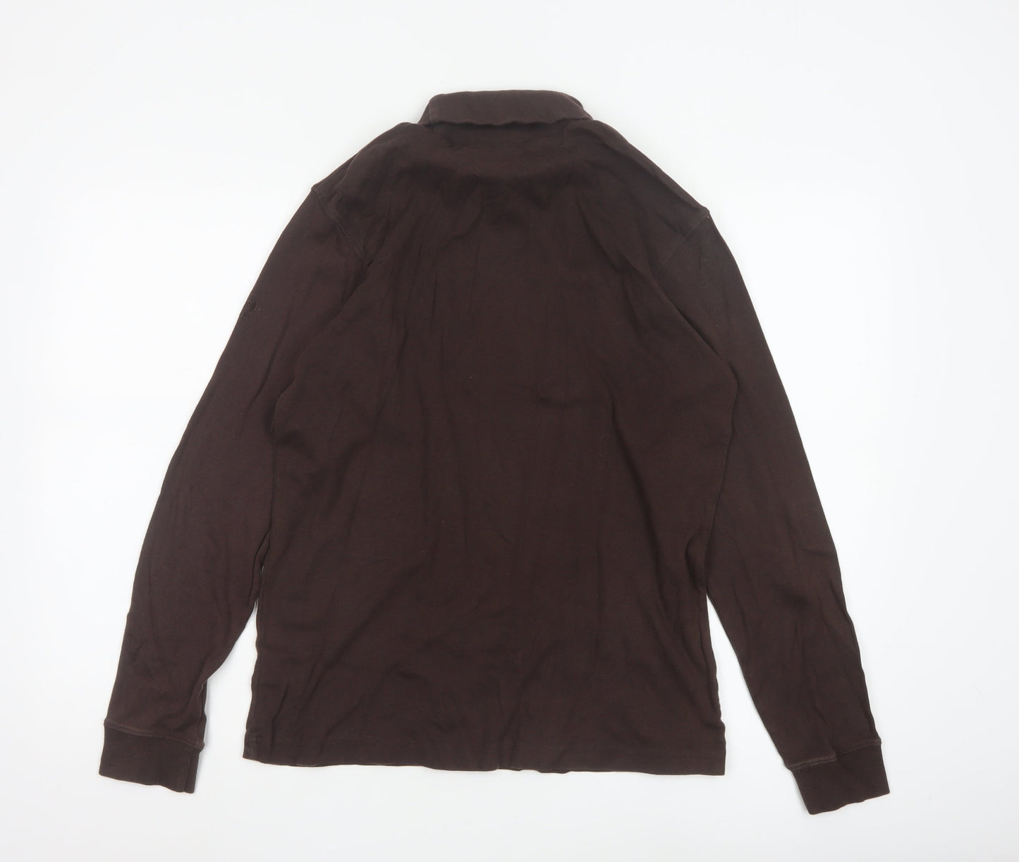 Cotton Traders Men's Brown Roll Neck Long Sleeve Cotton Top Size L