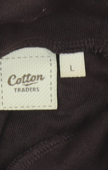 Cotton Traders Men's Brown Roll Neck Long Sleeve Cotton Top Size L