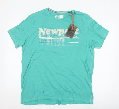 North Coast Men's Green Newport Beach Graphic Cotton T-Shirt XL