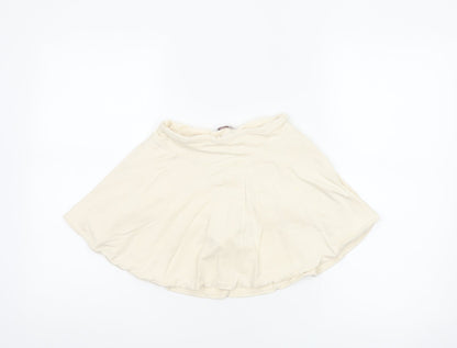 Oh Polly Women's White Size 8 Skater Mini Skirt Stretch Modal