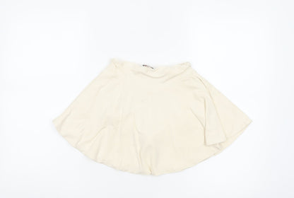 Oh Polly Women's White Size 8 Skater Mini Skirt Stretch Modal