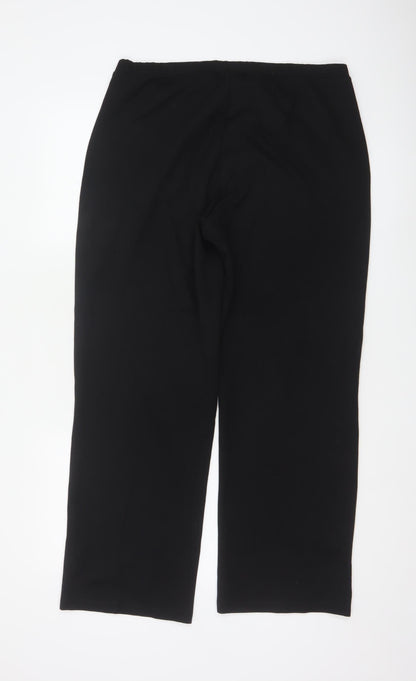 Saint + Sofia Women's Black Stretch Trousers Size 16 Regular Fit