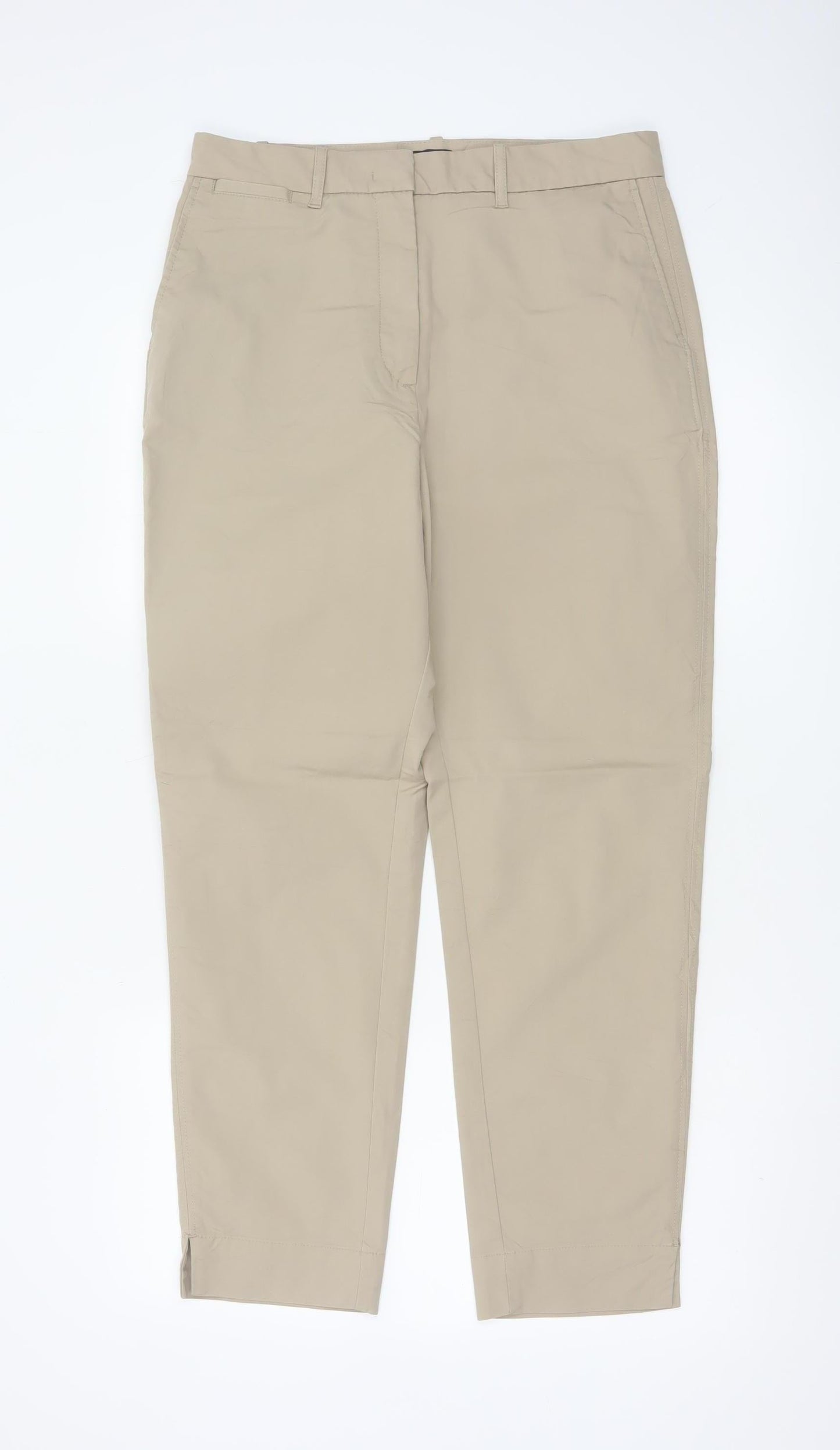 Marks and Spencer Womens Beige Chino Trousers Size 12 Regular Fit