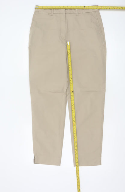 Marks and Spencer Womens Beige Chino Trousers Size 12 Regular Fit