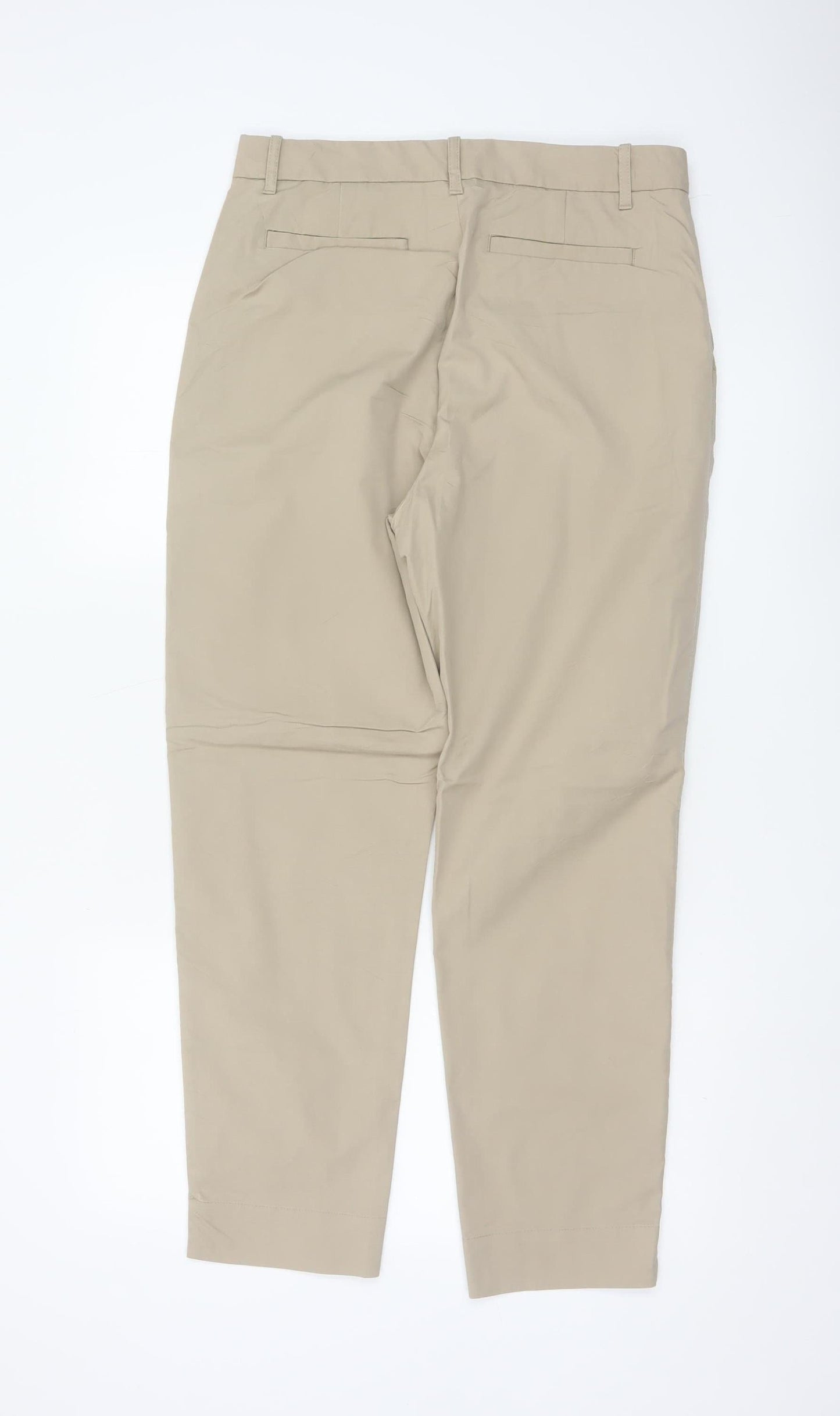 Marks and Spencer Womens Beige Chino Trousers Size 12 Regular Fit