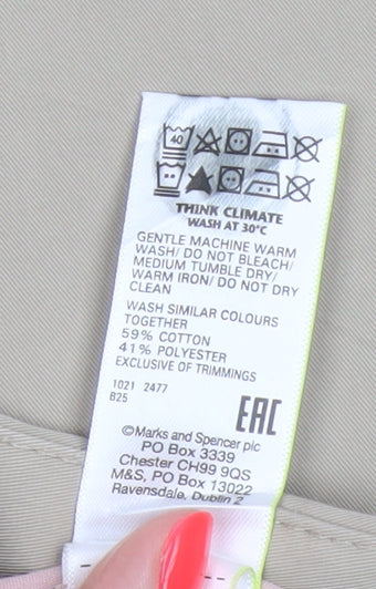 Marks and Spencer Womens Beige Chino Trousers Size 12 Regular Fit